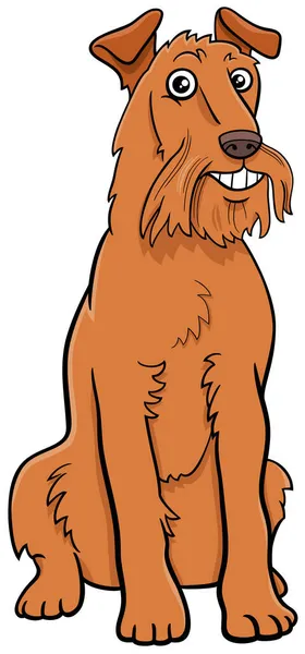 Tecknad Illustration Irish Terrier Renrasiga Hund Djur Karaktär — Stock vektor