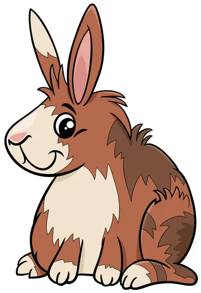 Illustrazione Cartone Animato Divertente Personaggio Animale Comico Coniglio Miniatura — Vettoriale Stock