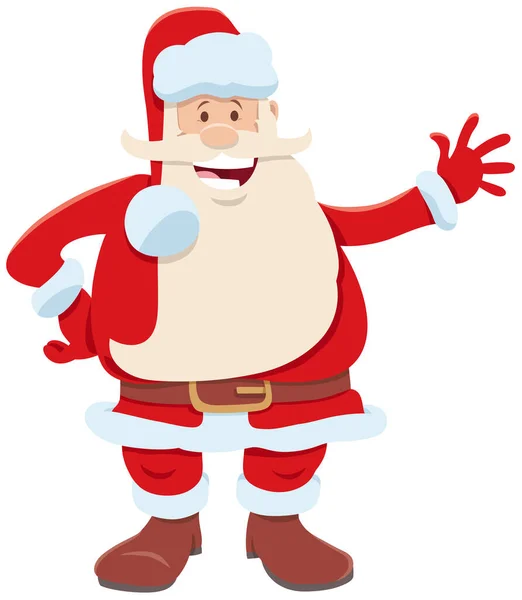 Illustrazione Cartone Animato Del Personaggio Babbo Natale Nel Periodo Natalizio — Vettoriale Stock
