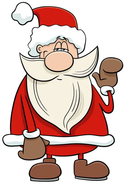 Tecknad Illustration Roliga Santa Claus Character Juletid — Stock vektor