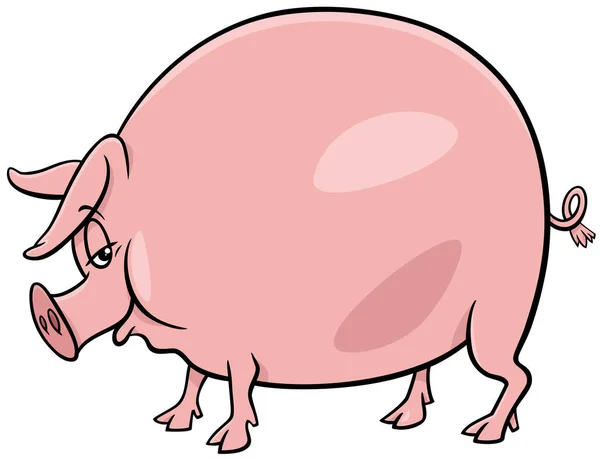 Illustration Dessin Animé Caractère Animal Ferme Comique Porc — Image vectorielle