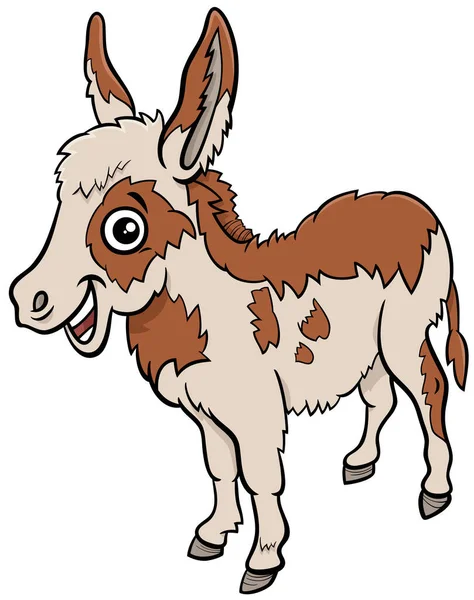 Dibujos Animados Ilustración Bebé Burro Granja Animal Carácter — Vector de stock