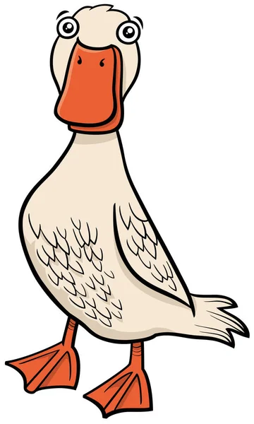 Ilustracja Kreskówki Kaczka Ptak Gospodarstwo Zwierząt Charakter — Wektor stockowy