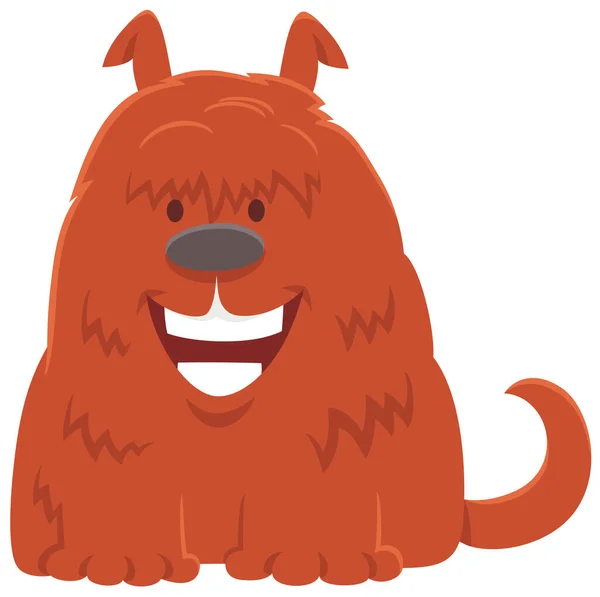 Ilustracja Kreskówki Kudłaty Czerwony Pies Zwierzę Charakter — Wektor stockowy