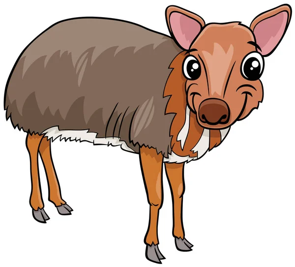 Tecknad Illustration Roliga Chevrotain Komiska Djur Karaktär — Stock vektor