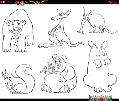 Komik Vahşi Hayvanlar Çizgi Romanları Çizgi Roman Sayfası Siyah ve Beyaz Çizgi Filmleri