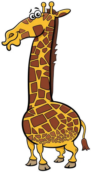 Cartoon Illustratie Van Grappige Giraffe Stripfiguur — Stockvector