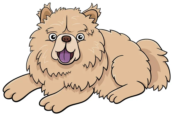 Cartoon Illustration Chow Chow Puppy Purebred Dog Animal Character — Vector de stock