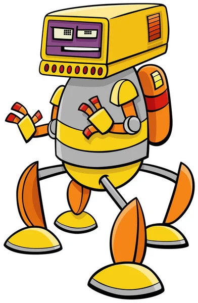 Cartoon Illustration Robot Droid Comic Fantasy Character — Wektor stockowy