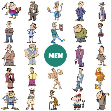 Erkek karakterlerin çizgi film çizimleri