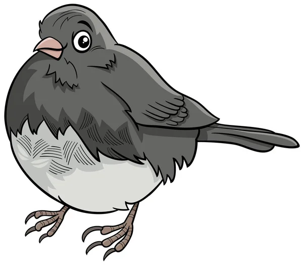 面白いJunco鳥の動物のキャラクターの漫画イラスト — ストックベクタ