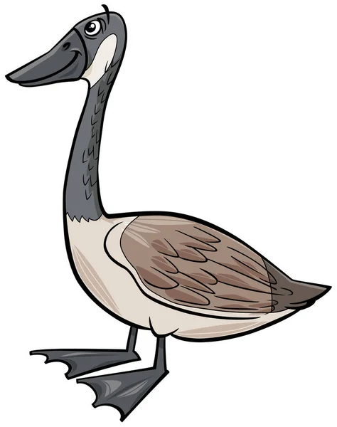 Dibujos Animados Ilustración Ganso Salvaje Divertido Personaje Animal Pájaro — Vector de stock
