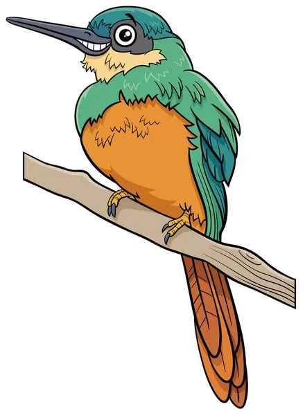 Dibujos Animados Ilustración Carácter Divertido Jacamar Animal Pájaro — Archivo Imágenes Vectoriales