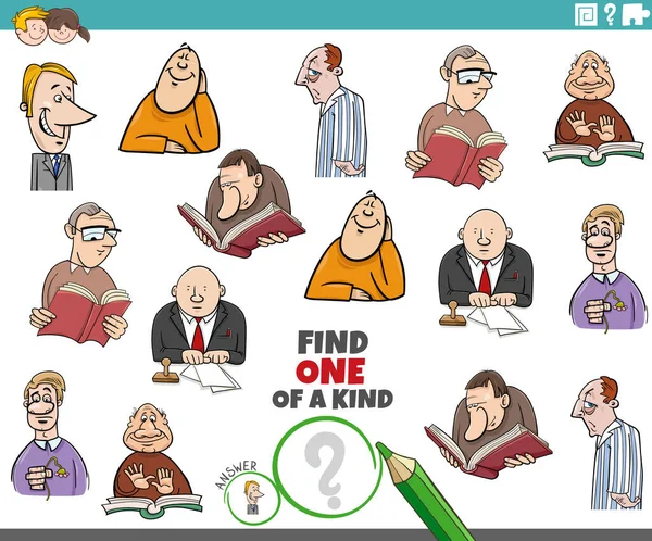 Illustrazione Cartone Animato Trovare Compito Educativo Immagine Tipo Con Personaggi — Vettoriale Stock