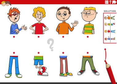 Çizgi filmlerde çizgi film karakterleriyle resimlerin yarısının eşleştirildiği eğitici bir oyun anlatılıyor.