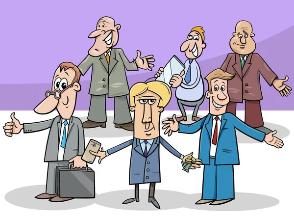 Desenhos Animados Ilustração Empresários Gestores Pessoas Personagens Grupo — Vetor de Stock