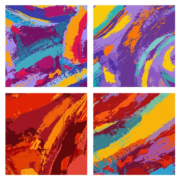 Vector Colorful Abstract Paintbrush Painting Background Design Set — Vector de stock