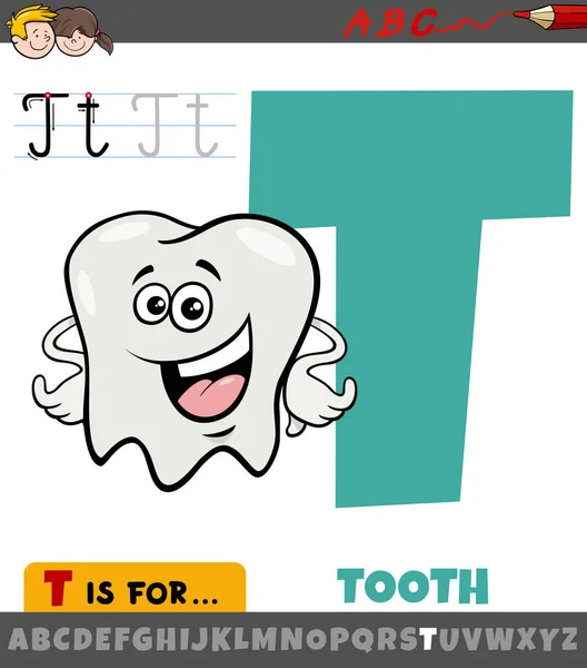 Illustrazione Educativa Del Cartone Animato Della Lettera Dall Alfabeto Con — Vettoriale Stock