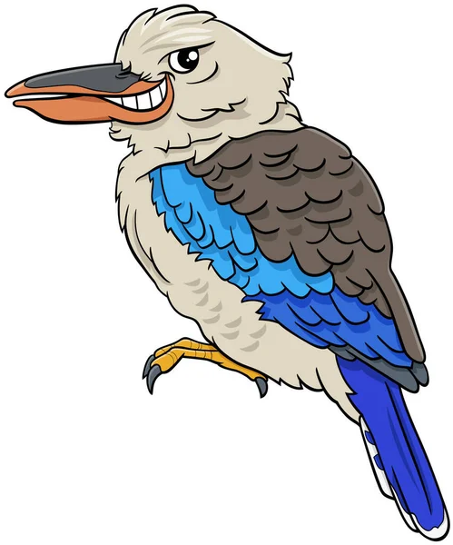 面白いの漫画イラストKookabura鳥の動物のキャラクター — ストックベクタ