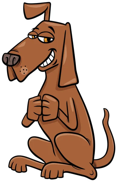面白い茶色の犬の漫画のイラスト漫画のキャラクター — ストックベクタ