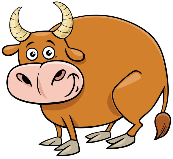 Tecknad Illustration Bull Farm Animal Character — Stock vektor