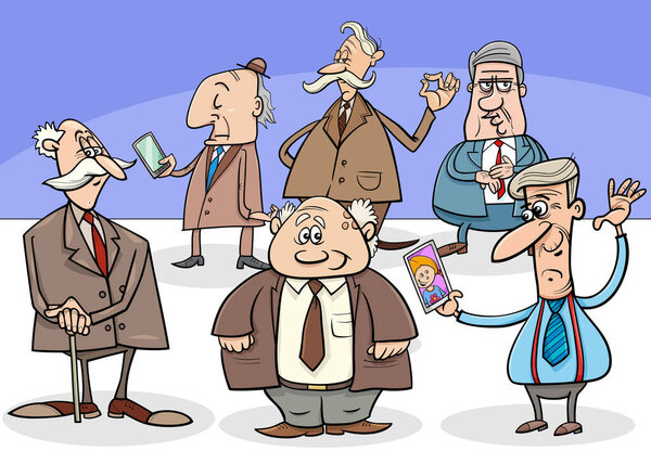 Карикатура на пожилых людей или группу персонажей комиксов