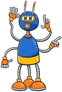 Cartoon illustration of robot or droid comic fantasy character