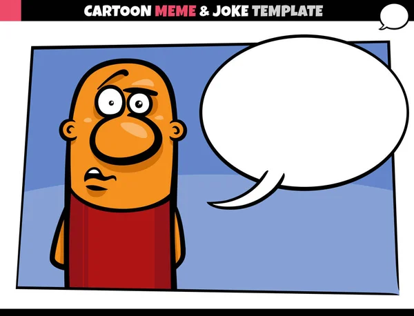 Cartoon Illustration Meme Template Empty Comic Speech Bubble Disgusted Surprised — стоковый вектор