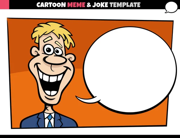 Cartoon Illustration Meme Template Empty Comic Speech Balloon Funny Guy — Stock Vector