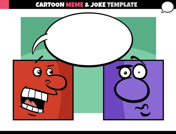 Cartoon Illustration Meme Template Empty Comic Speech Balloon Comic Characters — ストックベクタ