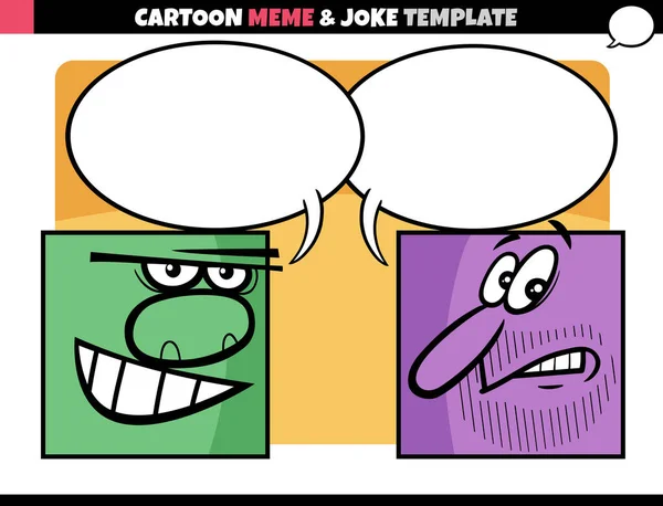 Cartoon Illustration Meme Template Empty Comic Speech Bubbles Comic Characters — Stock vektor