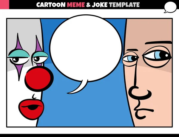 Cartoon Illustration Meme Template Blank Comic Speech Balloon Clown Man — Stock Vector