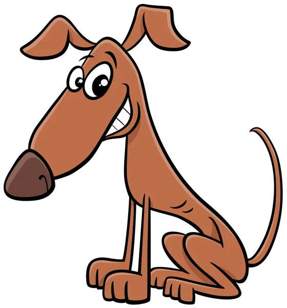 Cartoon Illustration Happy Brown Dog Comic Animal Character — стоковий вектор