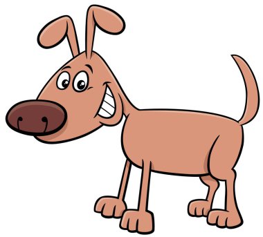 Cartoon illustration of funy dog comic animal character