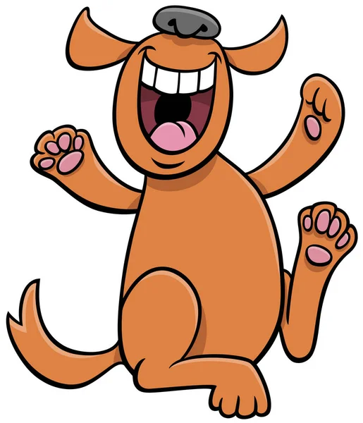 Cartoon Illustration Von Happy Dog Comic Animal Character — Stockvektor