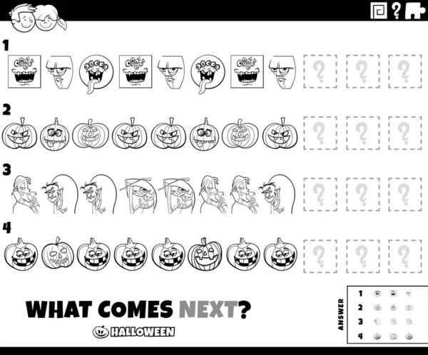 Illustration Dessin Animé Noir Blanc Compléter Jeu Éducatif Modèle Avec — Image vectorielle