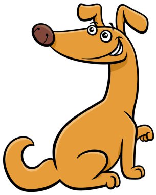 Komik sarı köpek çizgi roman karakteri çizimi