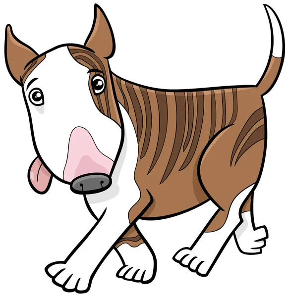 Dibujos Animados Ilustración Bull Terrier Divertido Perro Raza Pura Carácter — Archivo Imágenes Vectoriales