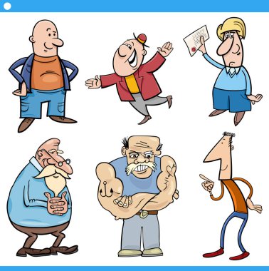 Komik adamların çizgi film çizimleri.