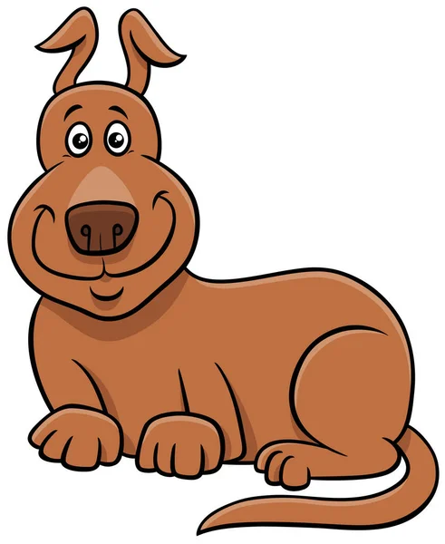 Komik Kahverengi Köpek Çizgi Roman Hayvanı Karakteri Çizimi — Stok Vektör