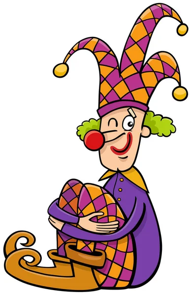 Illustration Dessin Animé Drôle Interprète Clown Personnage Bouffon — Image vectorielle