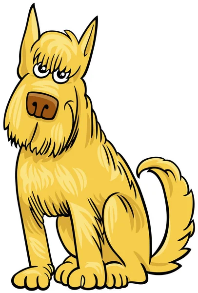 Ilustracja Kreskówki Śmieszne Żółty Kudłaty Pies Komiks Zwierzę Charakter — Wektor stockowy