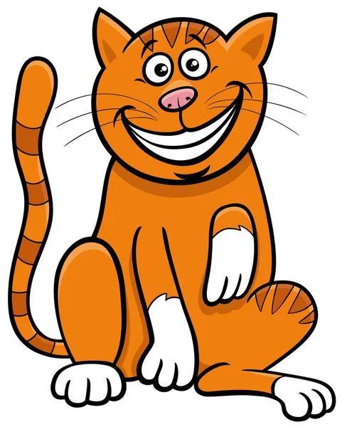 Cartoon Illustration Funny Cat Comic Animal Character — Stock Vector