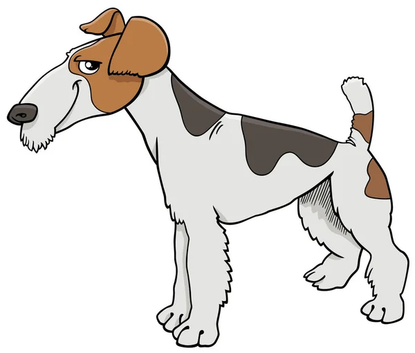 Γελοιογραφία Απεικόνιση Του Fox Terrier Καθαρόαιμο Σκυλί Ζώο Χαρακτήρα — Διανυσματικό Αρχείο