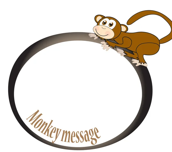 Happy monkey with blank board — Stock Vector