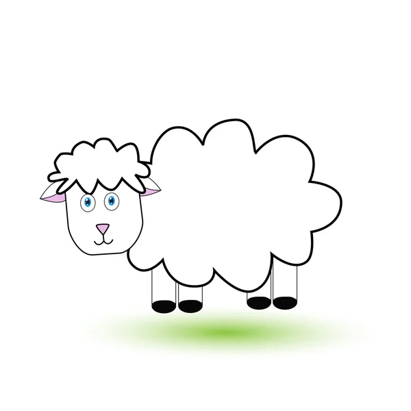 Cartone animato di pecora — Vettoriale Stock