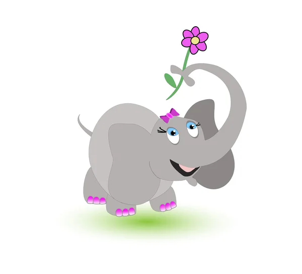 Elefante niña — Vector de stock