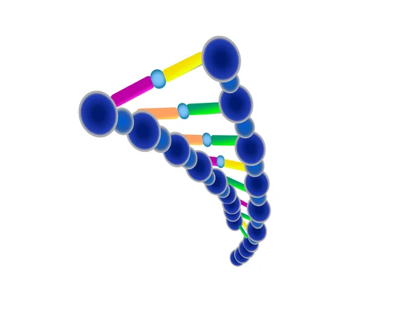 DNA-structuur op een witte achtergrond gemaakt van glas — Stockfoto
