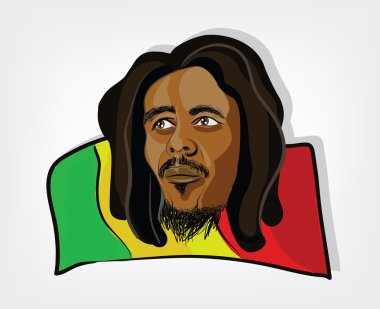 Jamaika bayrağını rasta adam