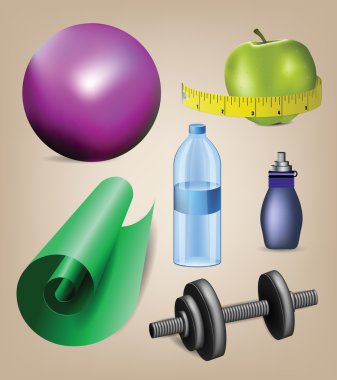 gerçekçi fitness simgeler